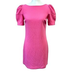 NWT Trina Turk Bubblegum Pop Pink Puffy Sleeve Bloom Shift Dress